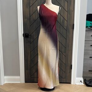 Zara Ombre One-Shoulder Maxi Dress